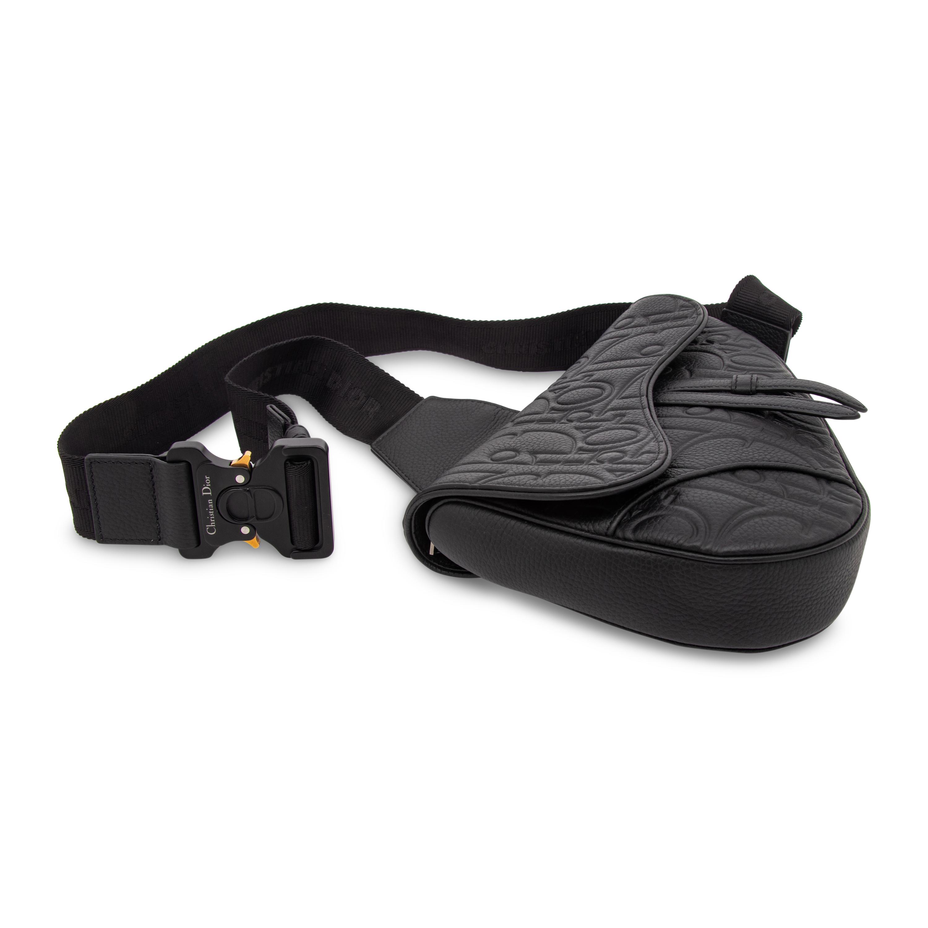Christian Dior, Men's Black Saddle Bag