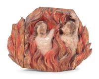 An Italian Painted Wood Figural Group