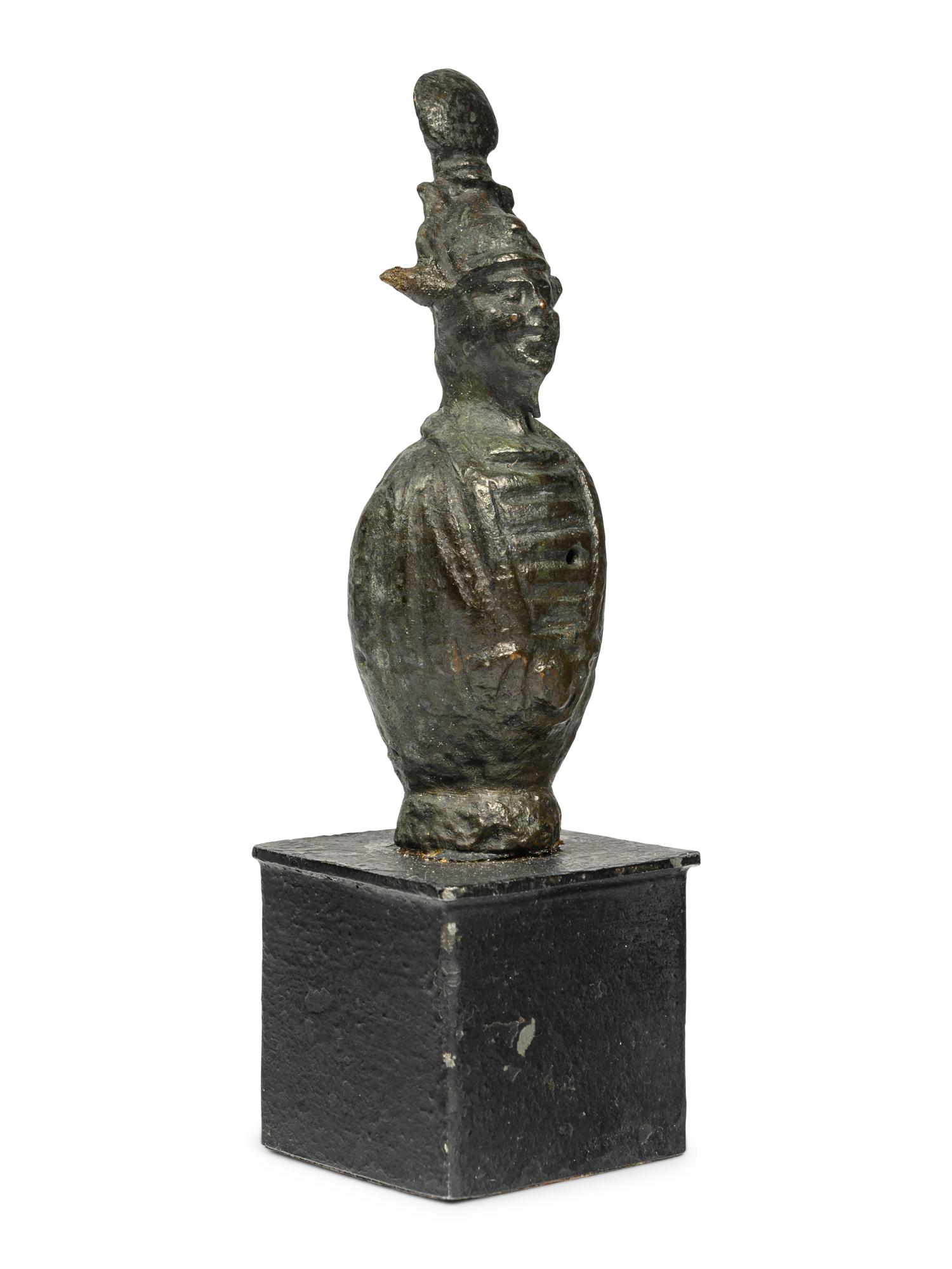 An Egyptian Bronze Canopic Osiris
