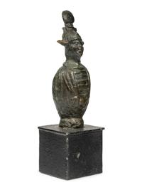 An Egyptian Bronze Canopic Osiris