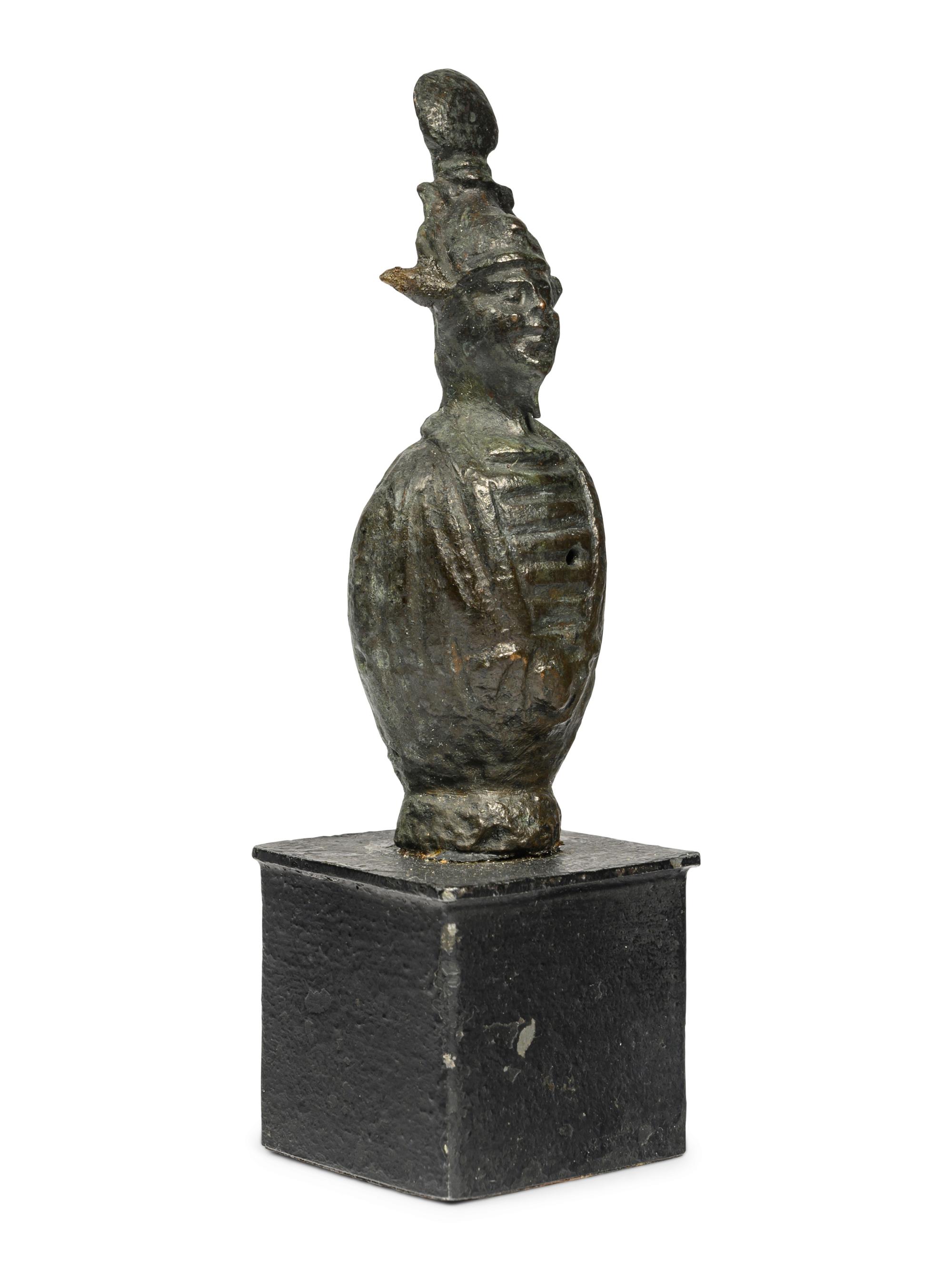 An Egyptian Bronze Canopic Osiris