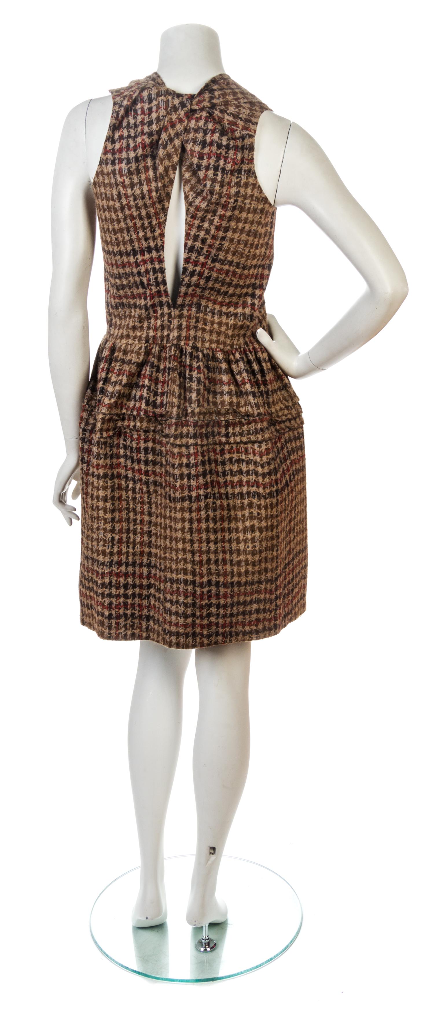 A Junya Watanabe Brown Harris Tweed Dress, Size M.