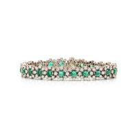 EMERALD, DIAMOND, AND WHITE GOLD BRACELET