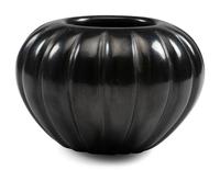 Blackware Pottery Melon Jar