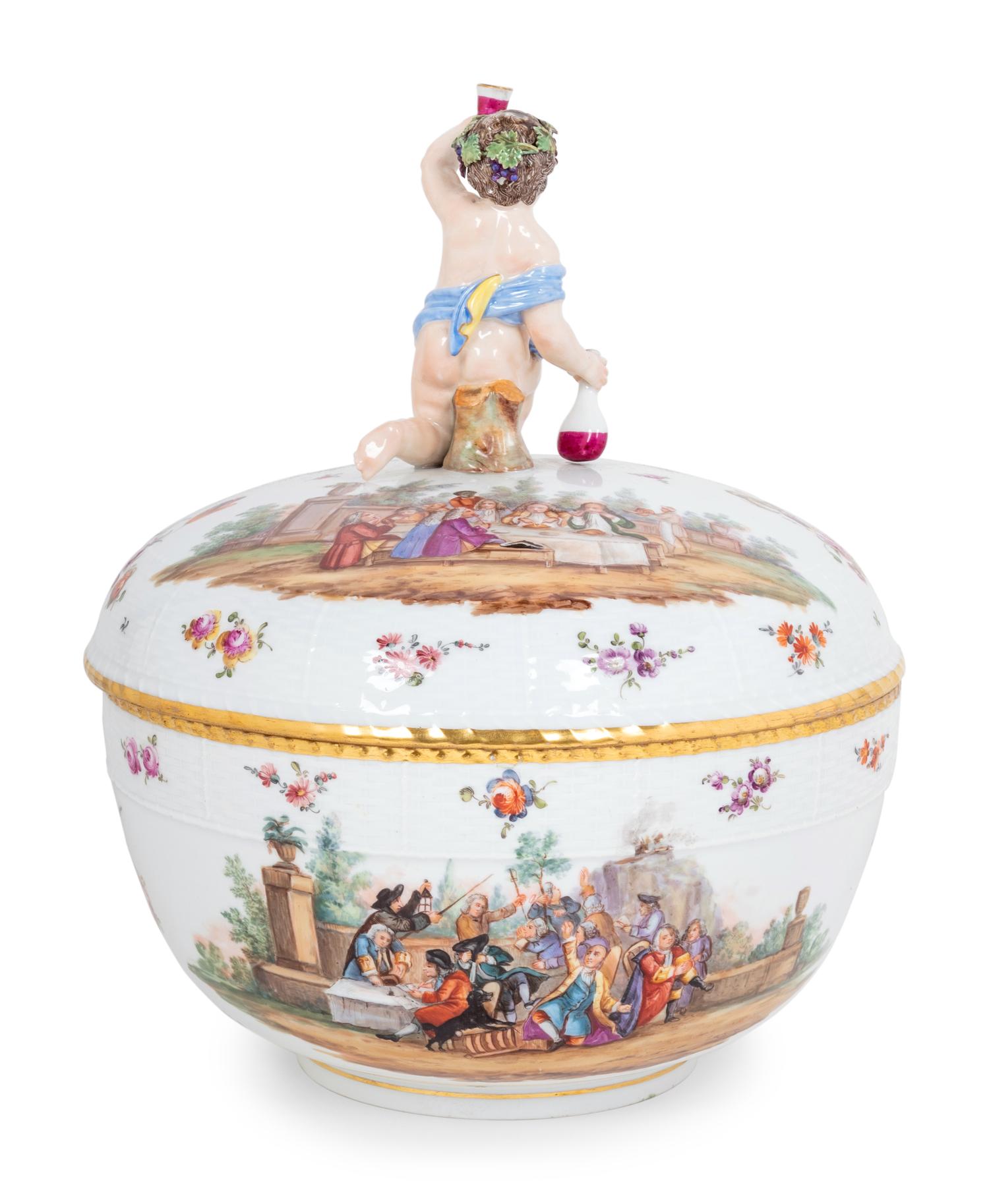 A Berlin (K.P.M.) Porcelain Rakes's Progress Covered Tureen