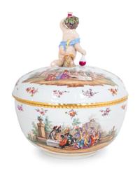 A Berlin (K.P.M.) Porcelain Rakes's Progress Covered Tureen