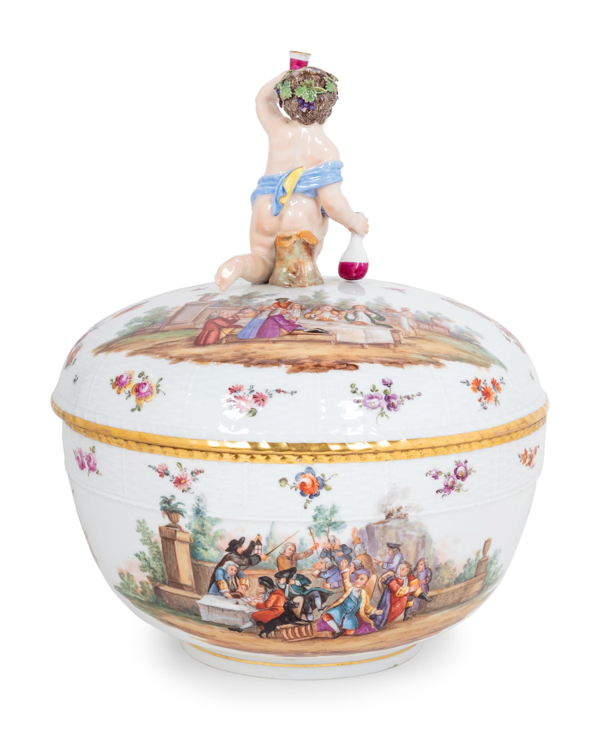 A Berlin (K.P.M.) Porcelain Rakes's Progress Covered Tureen
