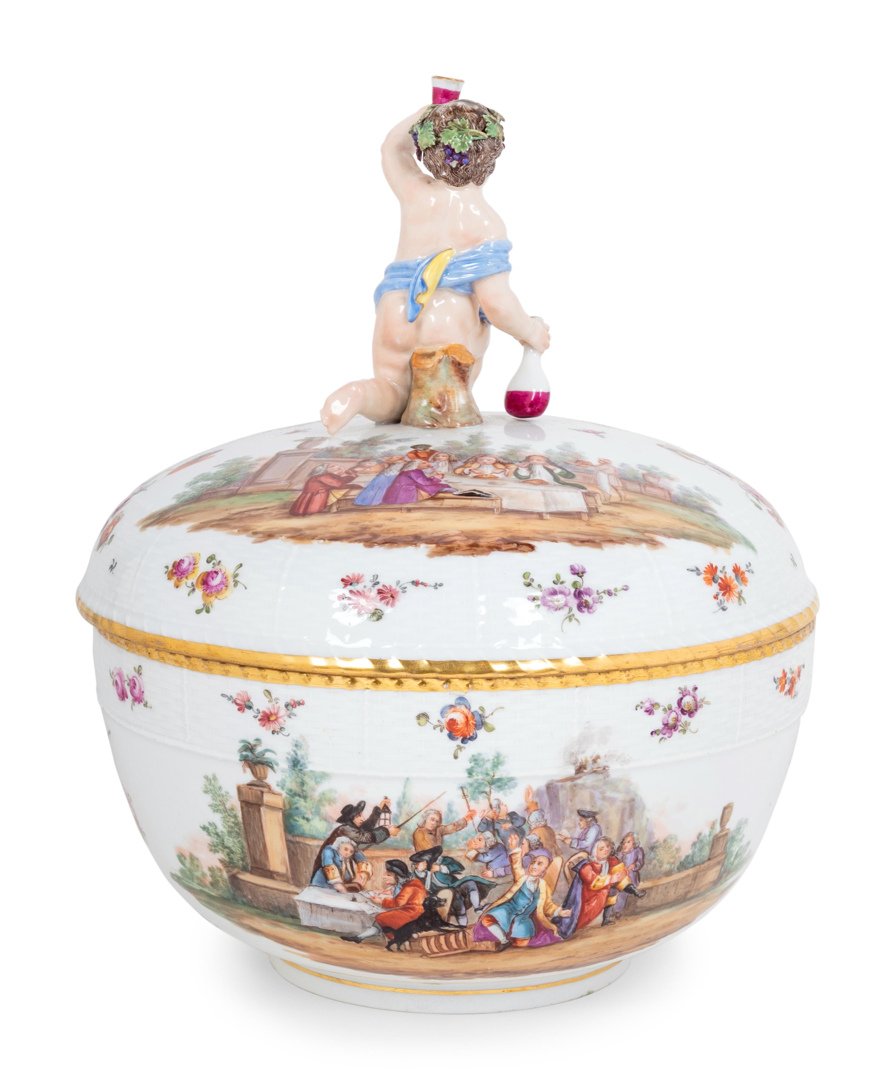 A Berlin (K.P.M.) Porcelain Rakes's Progress Covered Tureen