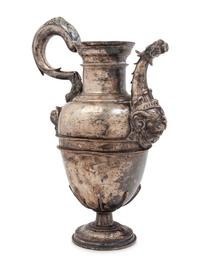 A Continental Silvered Metal Ewer