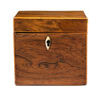 An English Rosewood Tea Caddy Width 4 7/8 inches.