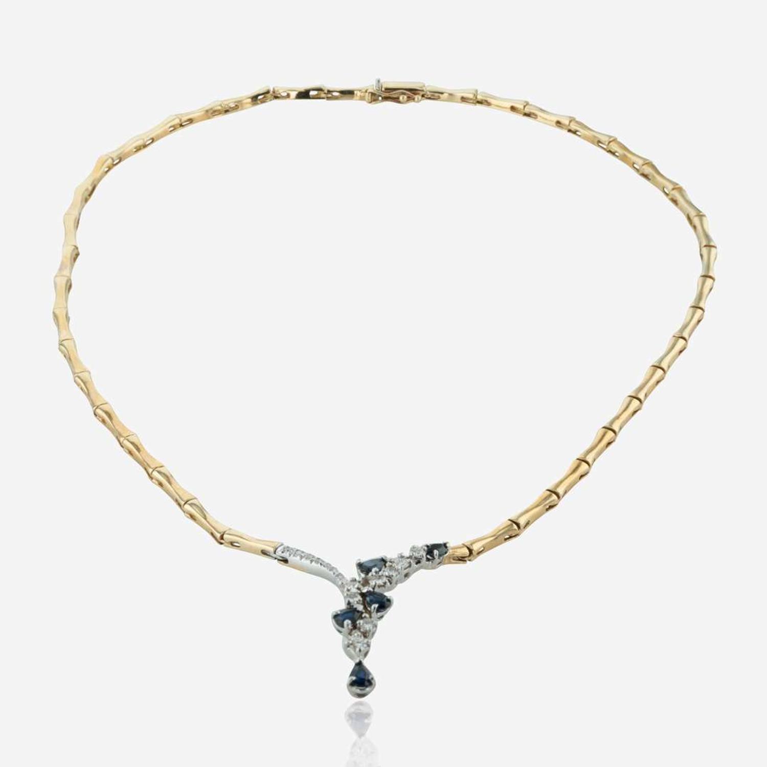 A Gold, Diamond, and Sapphire Necklace