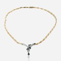A Gold, Diamond, and Sapphire Necklace