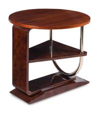 An Art Deco Chrome and Mahogany Side Table
