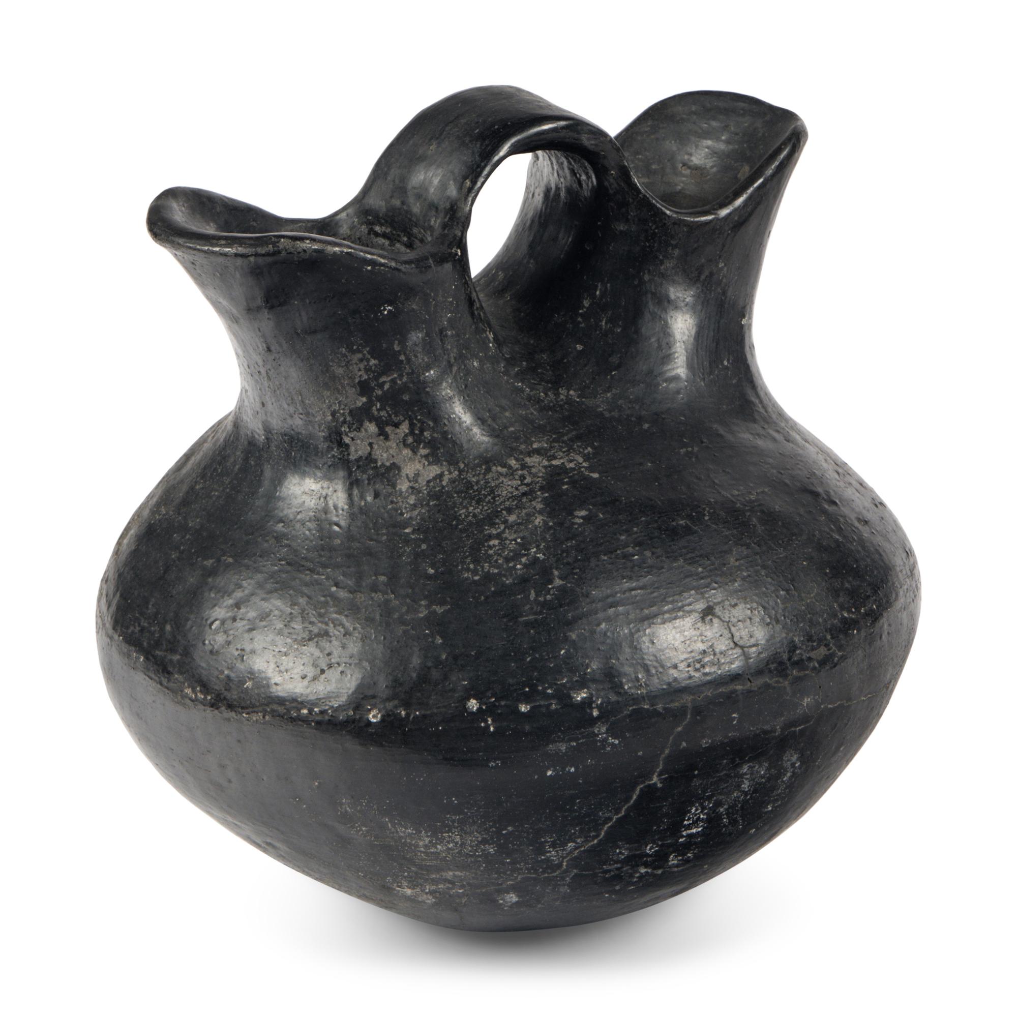 Santa Clara Blackware Pottery Wedding Vase