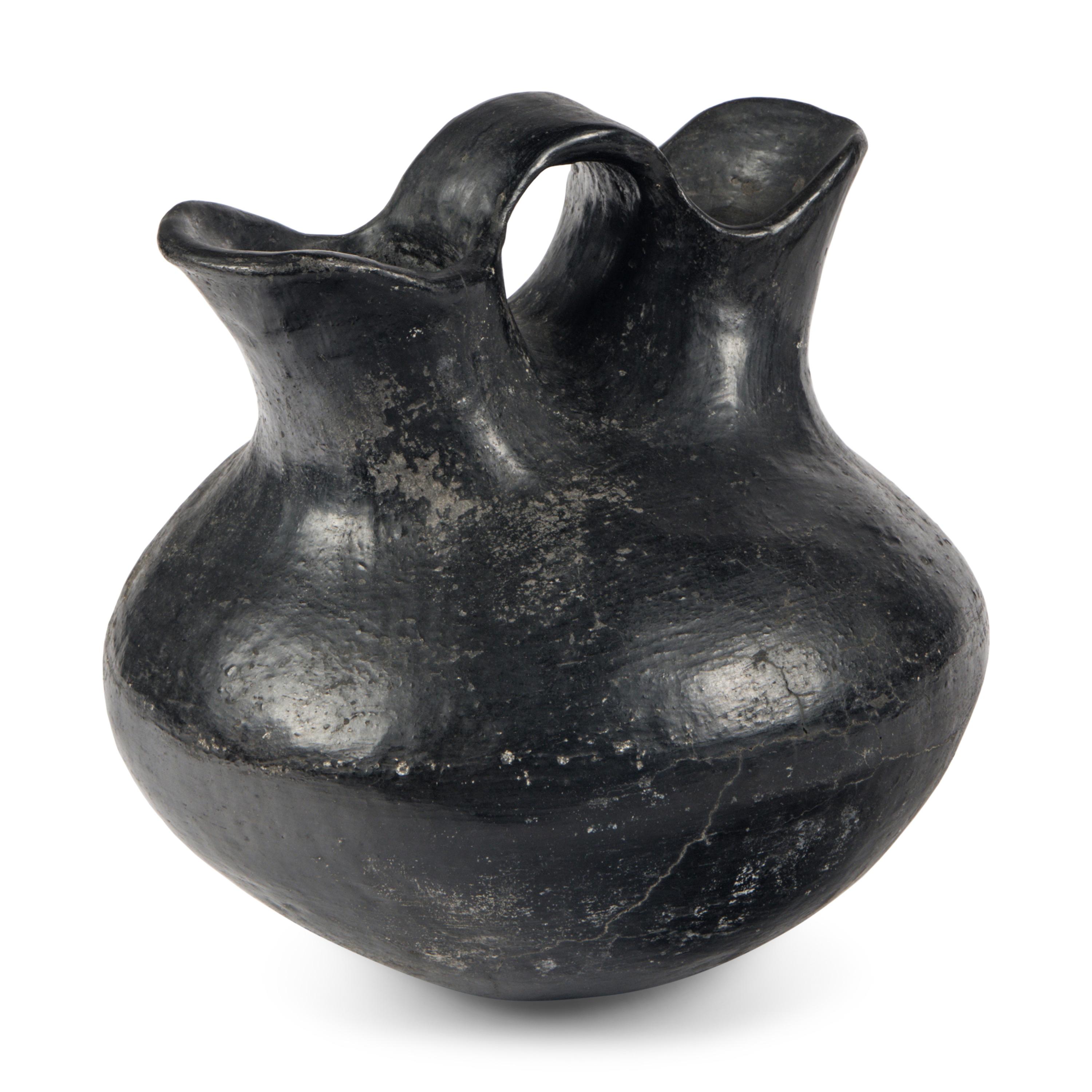 Santa Clara Blackware Pottery Wedding Vase