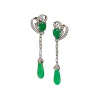 JADE AND DIAMOND EARRINGS