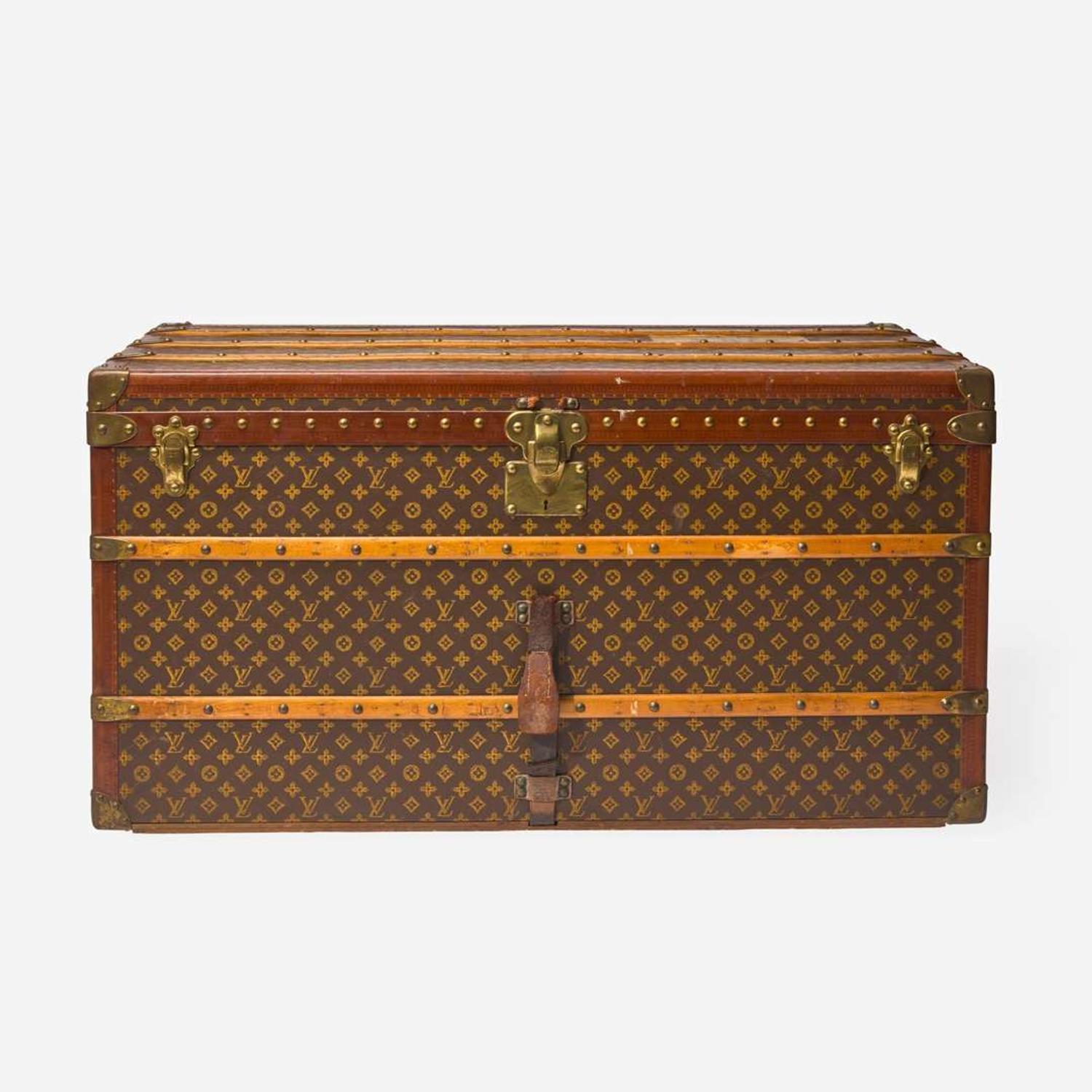 A Louis Vuitton Monogrammed Canvas Steamer Trunk Early 20th-century