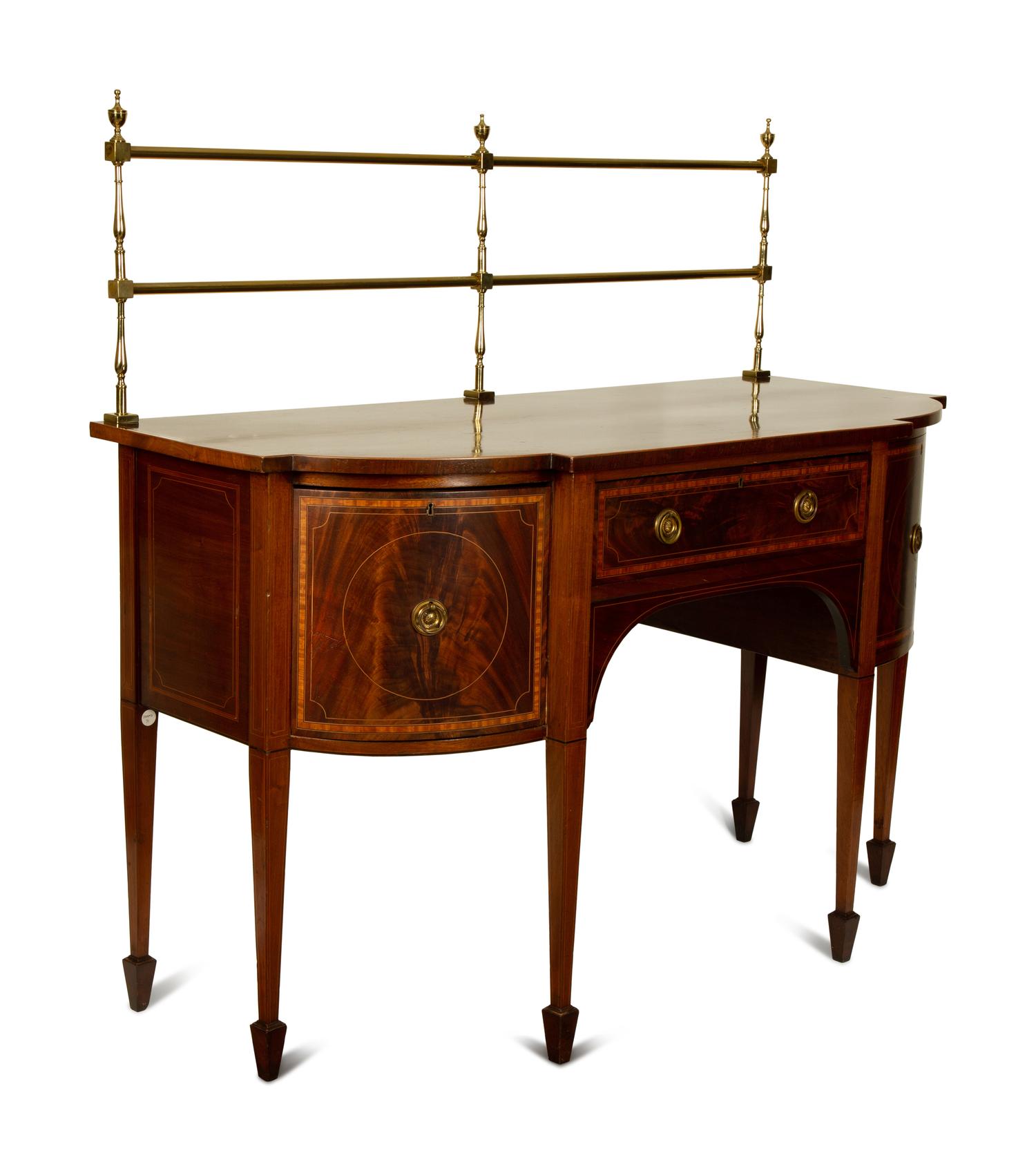 A George III Inlaid Mahogany Sideboard with Brass Gallery — LATE 18TH/EARLY 19TH CENTURY