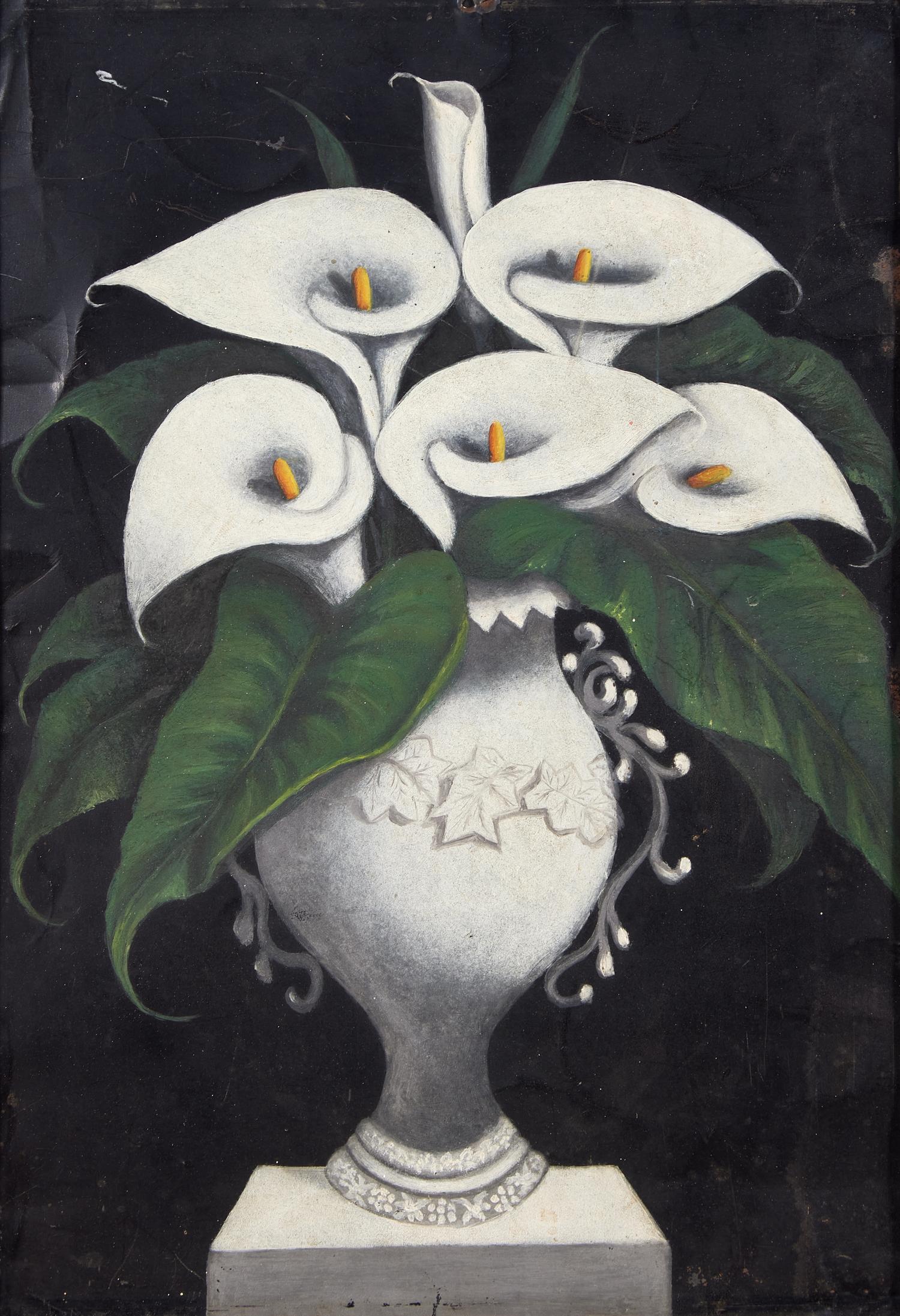 American School 20th Century, Calla Lilies in a White Urn