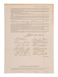 JACKSON, Andrew (1767-1845). Signature ("Andrew Jackson"), on a blank leaf excised from a book.