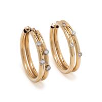 YELLOW GOLD AND DIAMOND HOOP EARRINGS