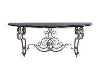 A French Steel and Marble Console Table