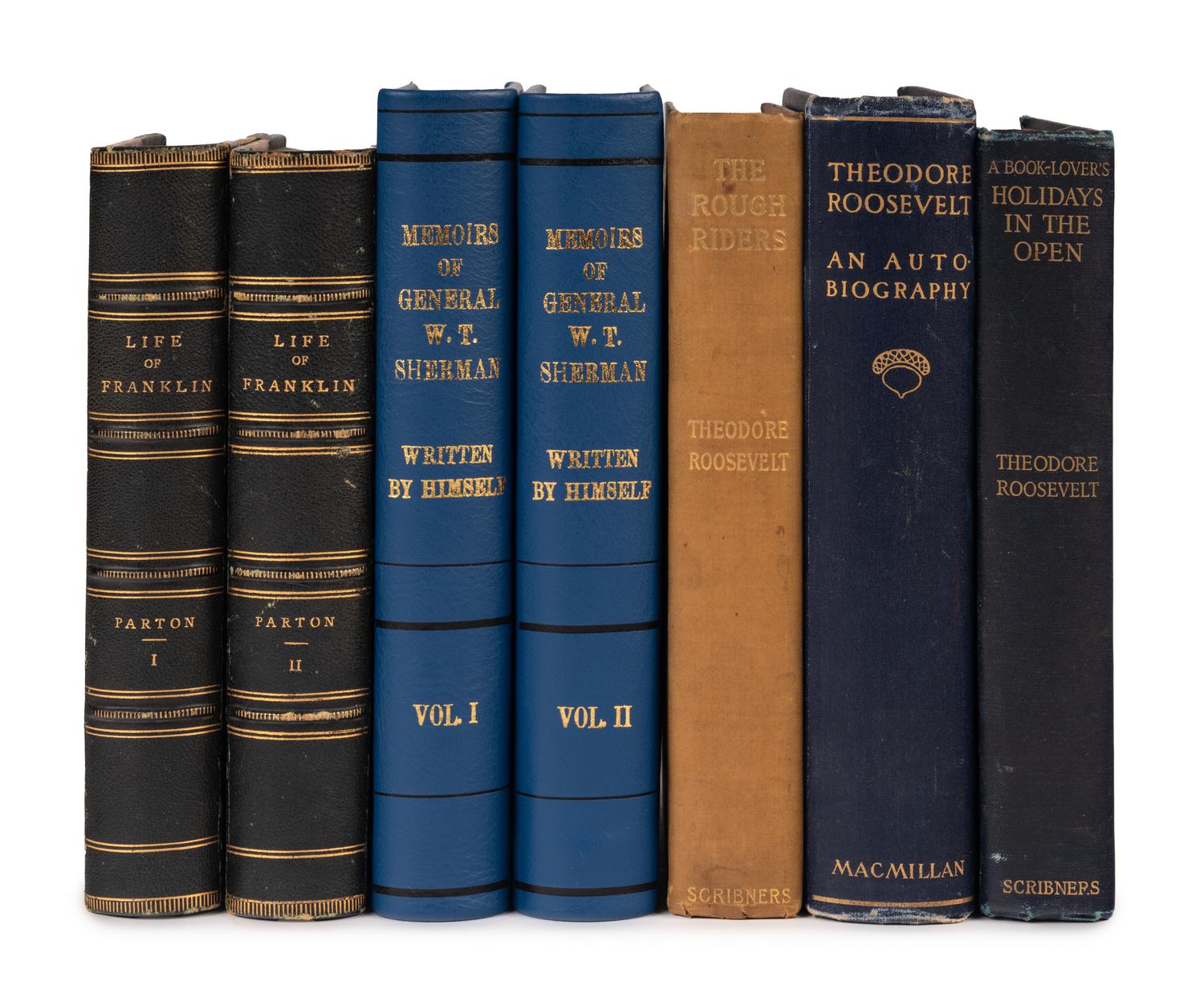 [AMERICANA - ILLUSTRIOUS AMERICANS]. A group of 5 FIRST EDITIONS in 7 volumes, comprising: