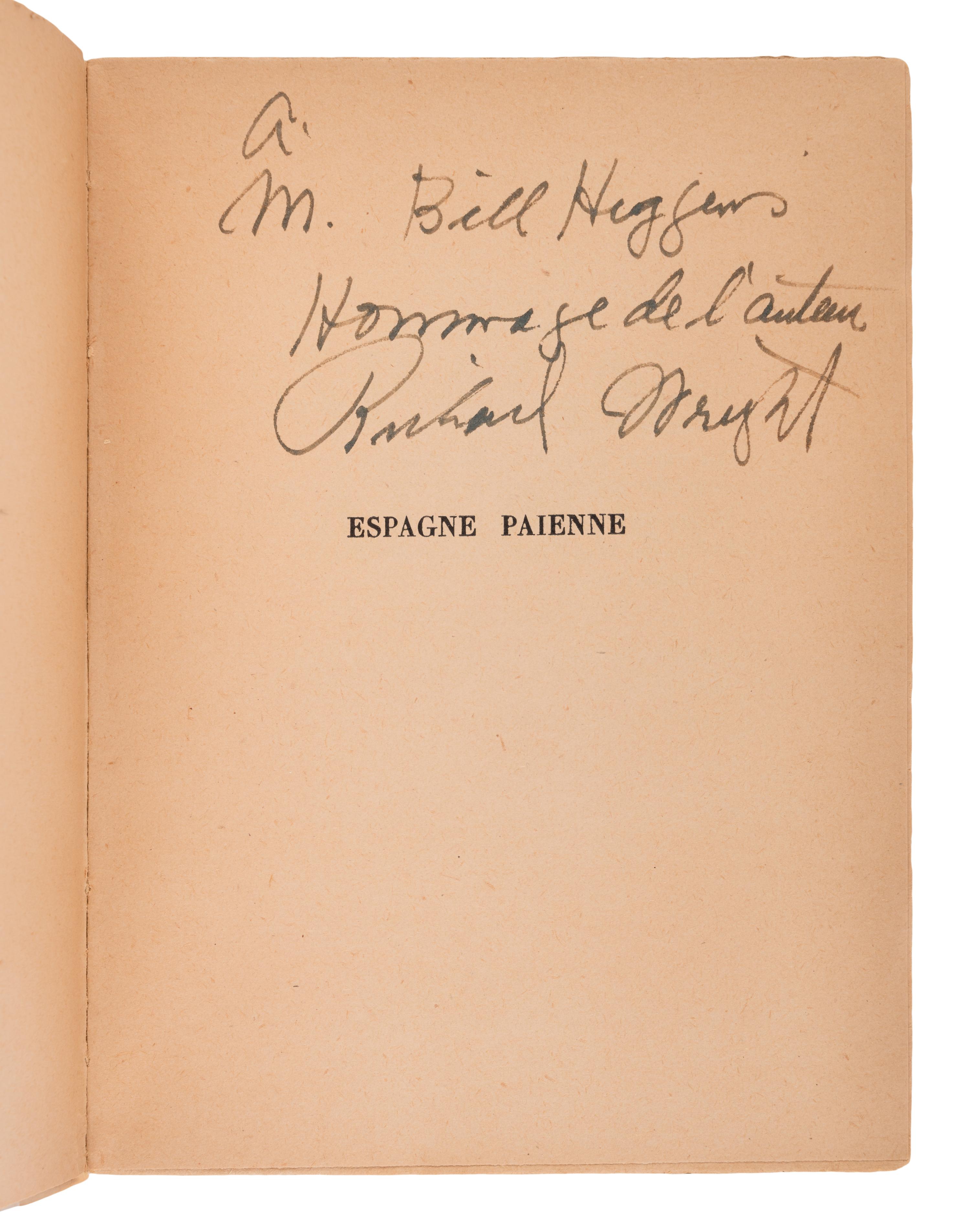 [AFRICAN AMERICAN LITERATURE]. WRIGHT, Richard (1908-1960). Espagne Païenne [Pagan Spain]. Paris: Editions Buchet/Chastel-Corrêa, 1958.