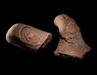 Two Holy Land Pottery Handles