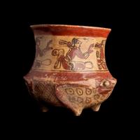 A Maya Polychrome Frog Vessel