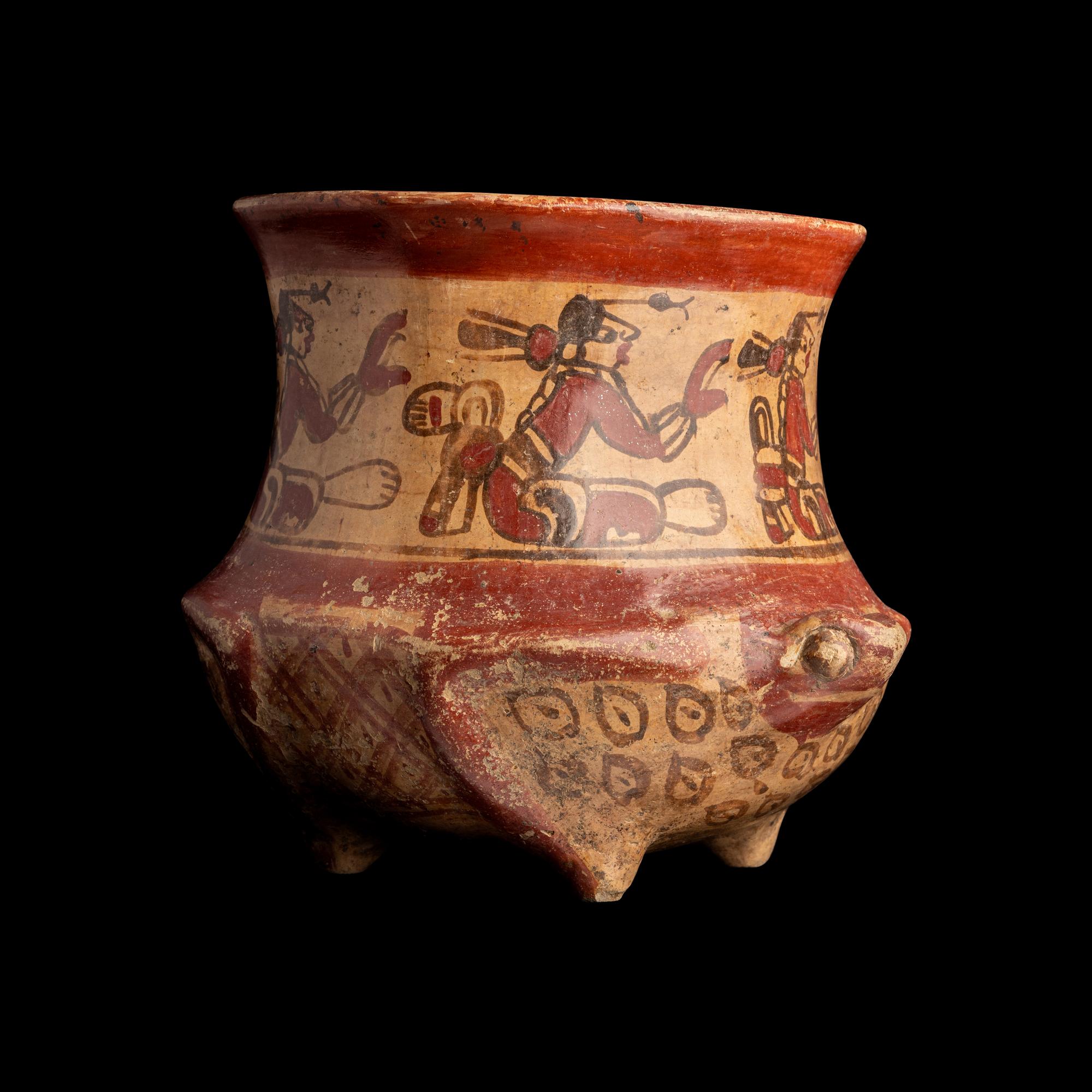 A Maya Polychrome Frog Vessel