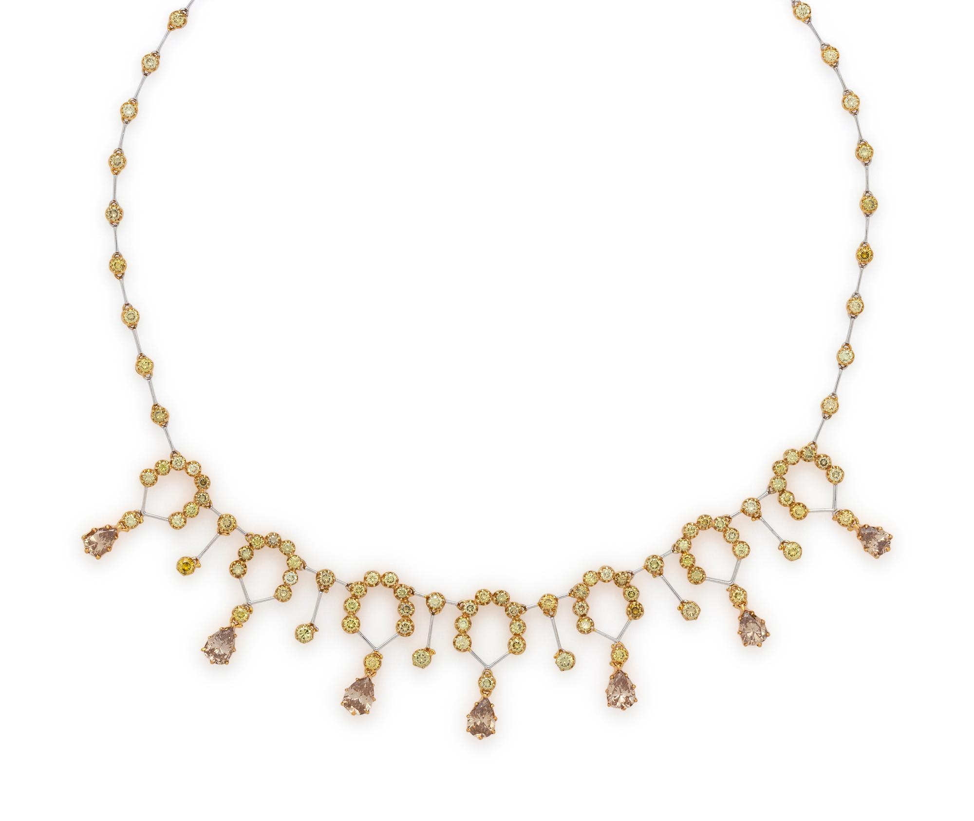 COLORED DIAMOND FRINGE NECKLACE