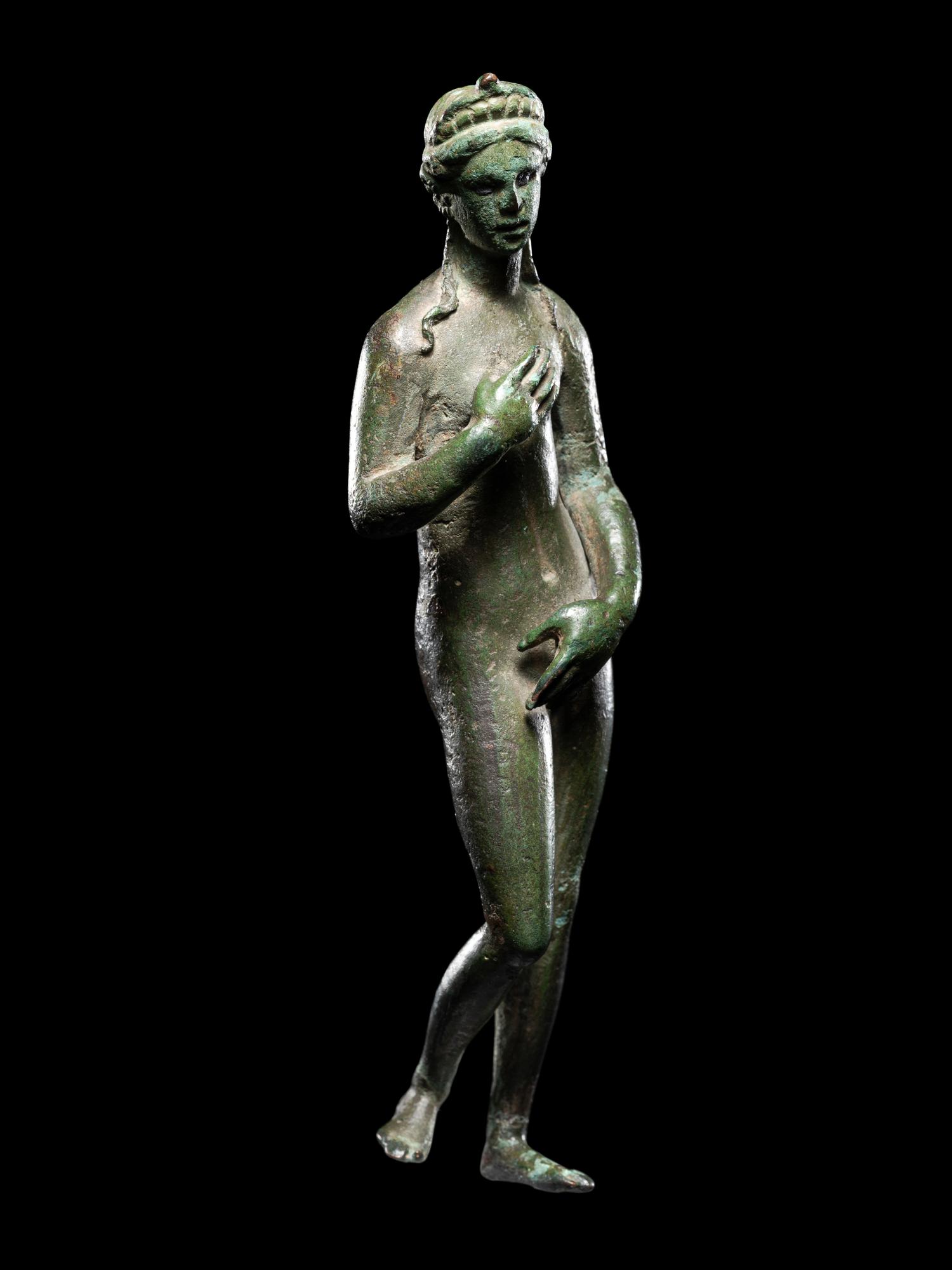 A Roman Bronze Venus with Silver Inlaid Eyes