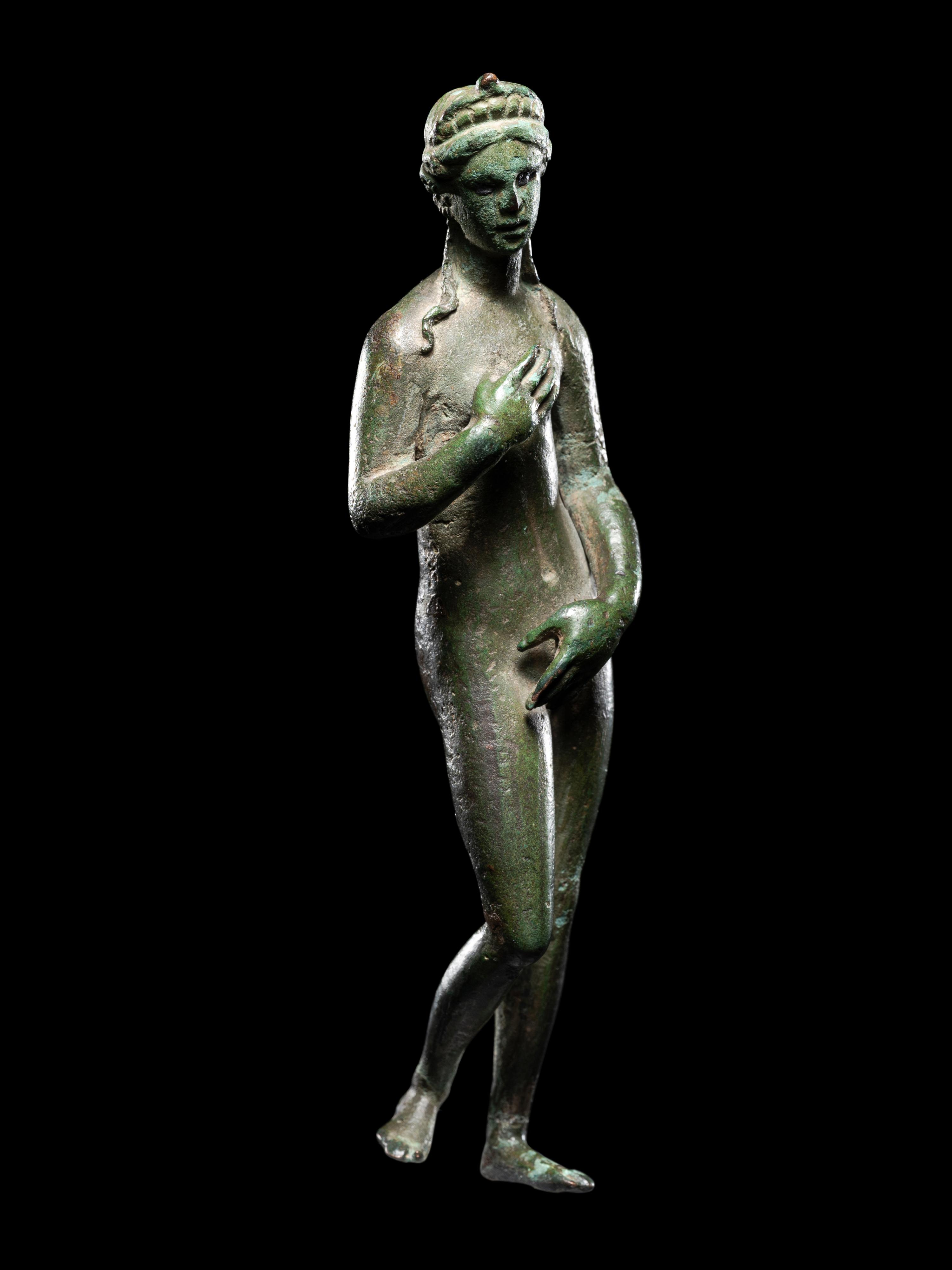 A Roman Bronze Venus with Silver Inlaid Eyes