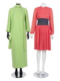 Two Vintage Dresses; One Bill Blass, One Norman Norell, 1960-80s