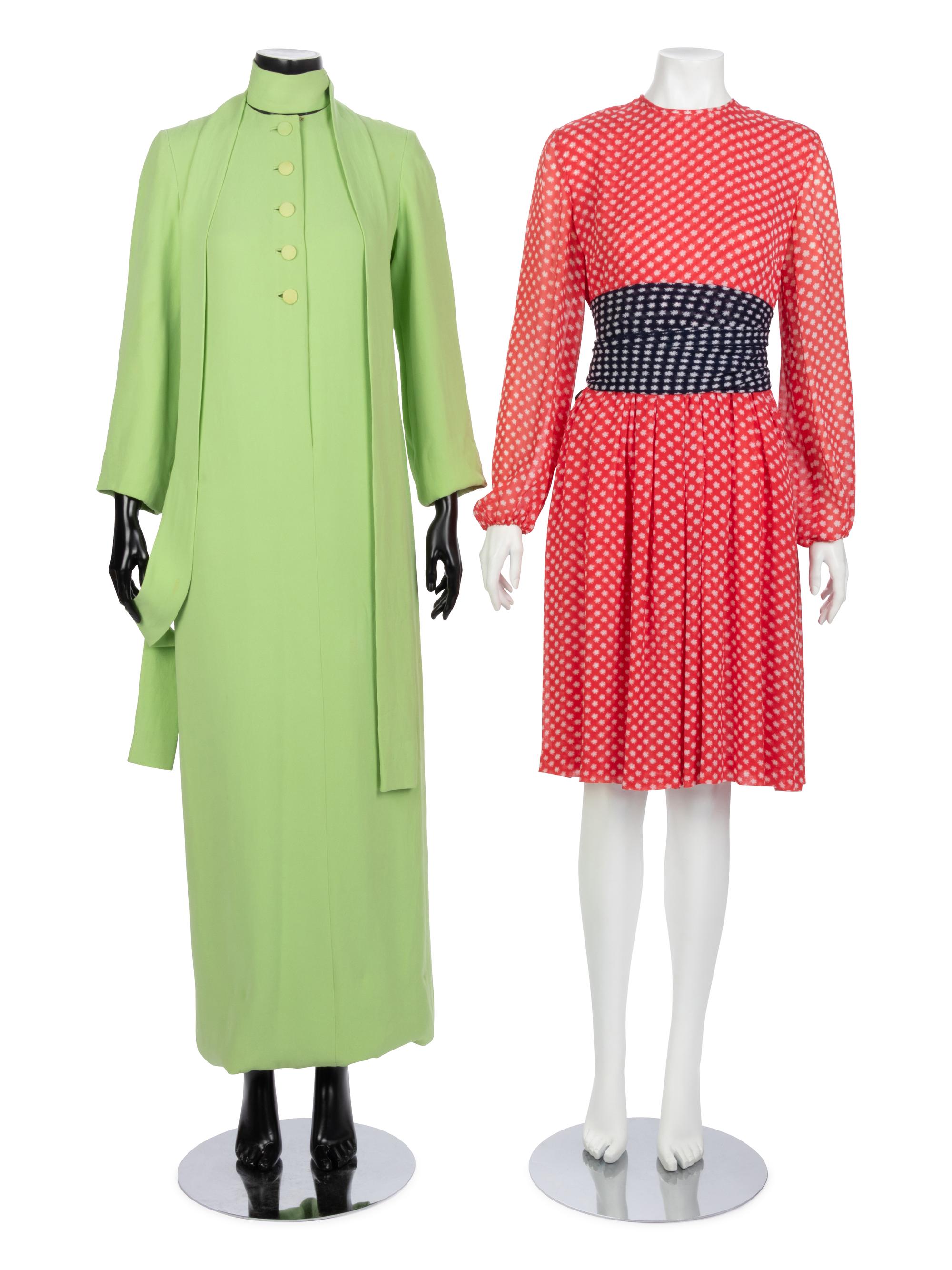 Two Vintage Dresses; One Bill Blass, One Norman Norell, 1960-80s