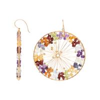 Two Pairs of Multigem and Yellow Gold Earrings