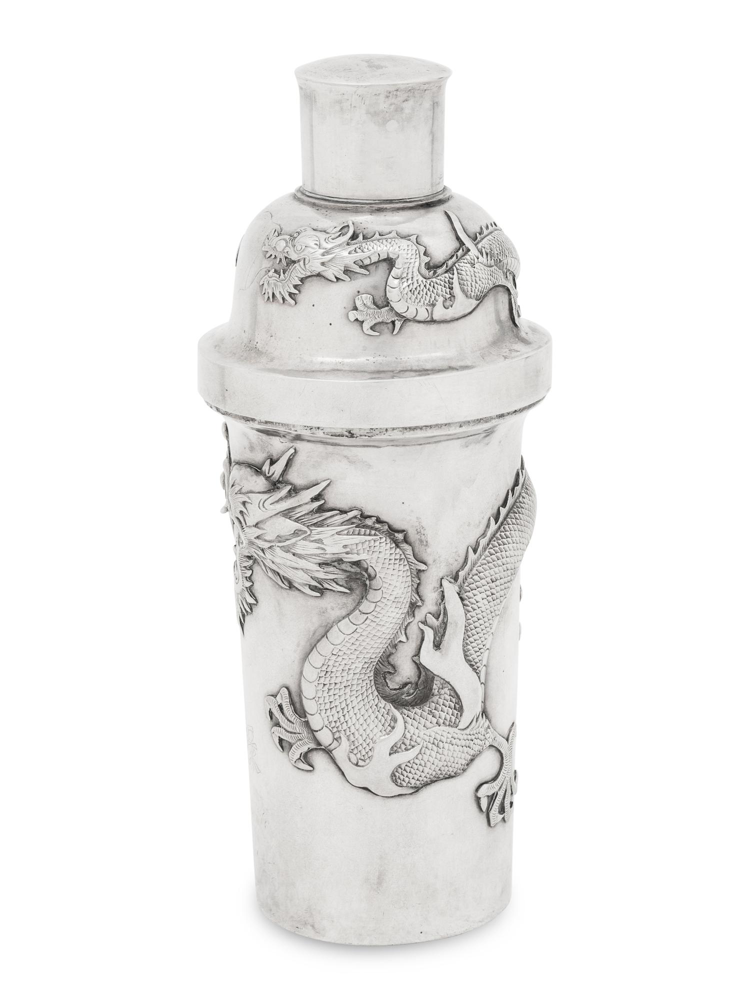 A Chinese Silver 'Dragon' Cocktail Shaker