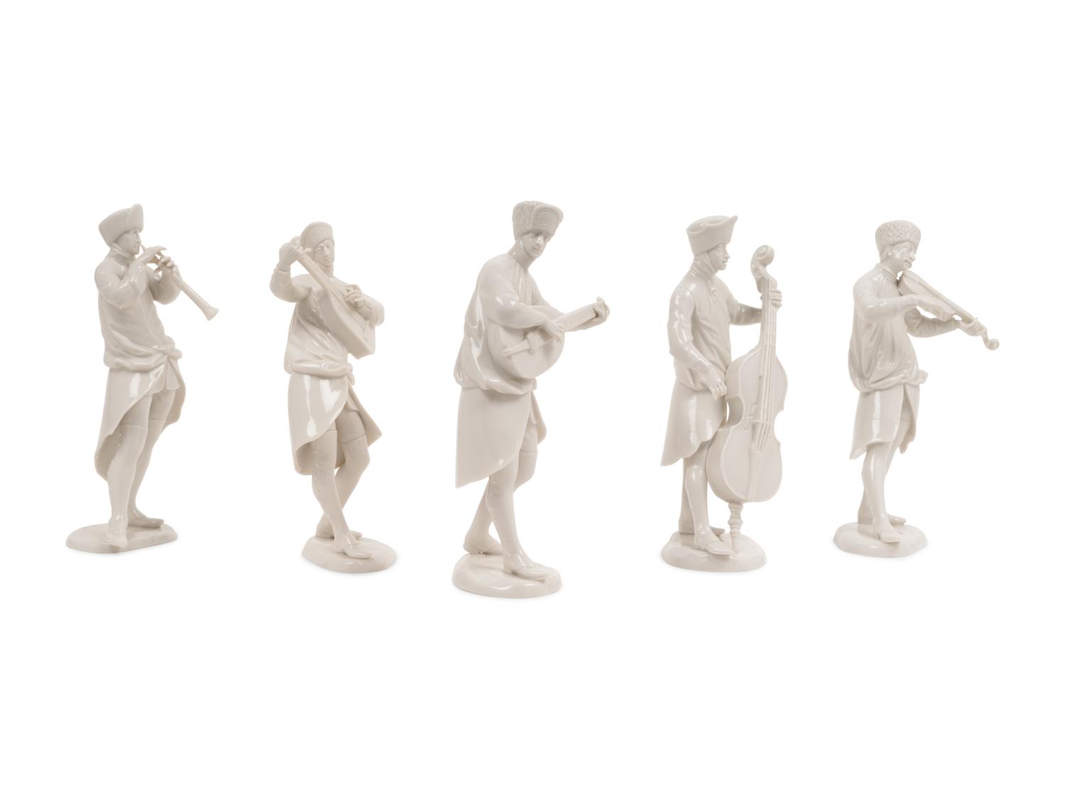 A Set of Five Nymphenburg Porcelain Musicians