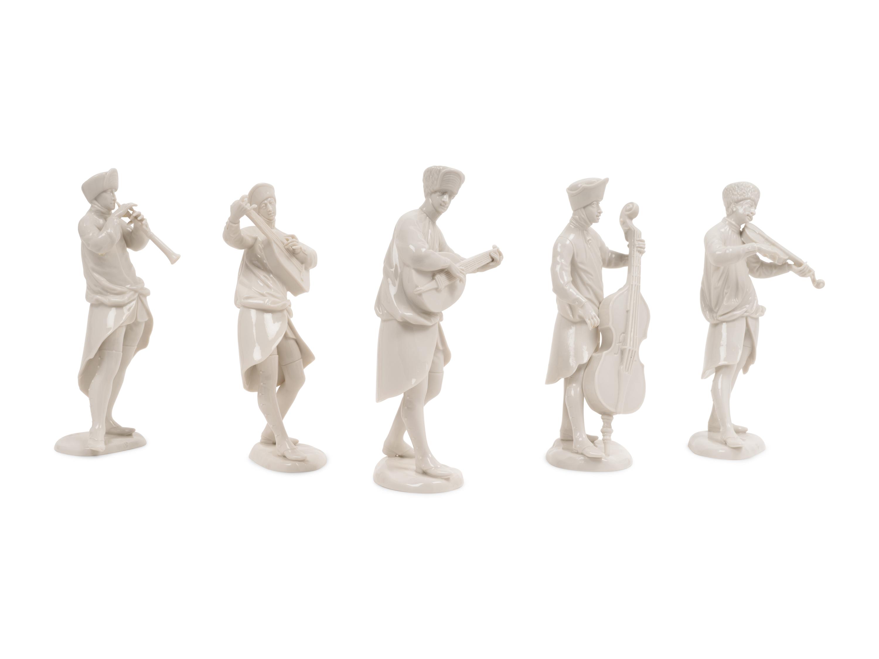 A Set of Five Nymphenburg Porcelain Musicians
