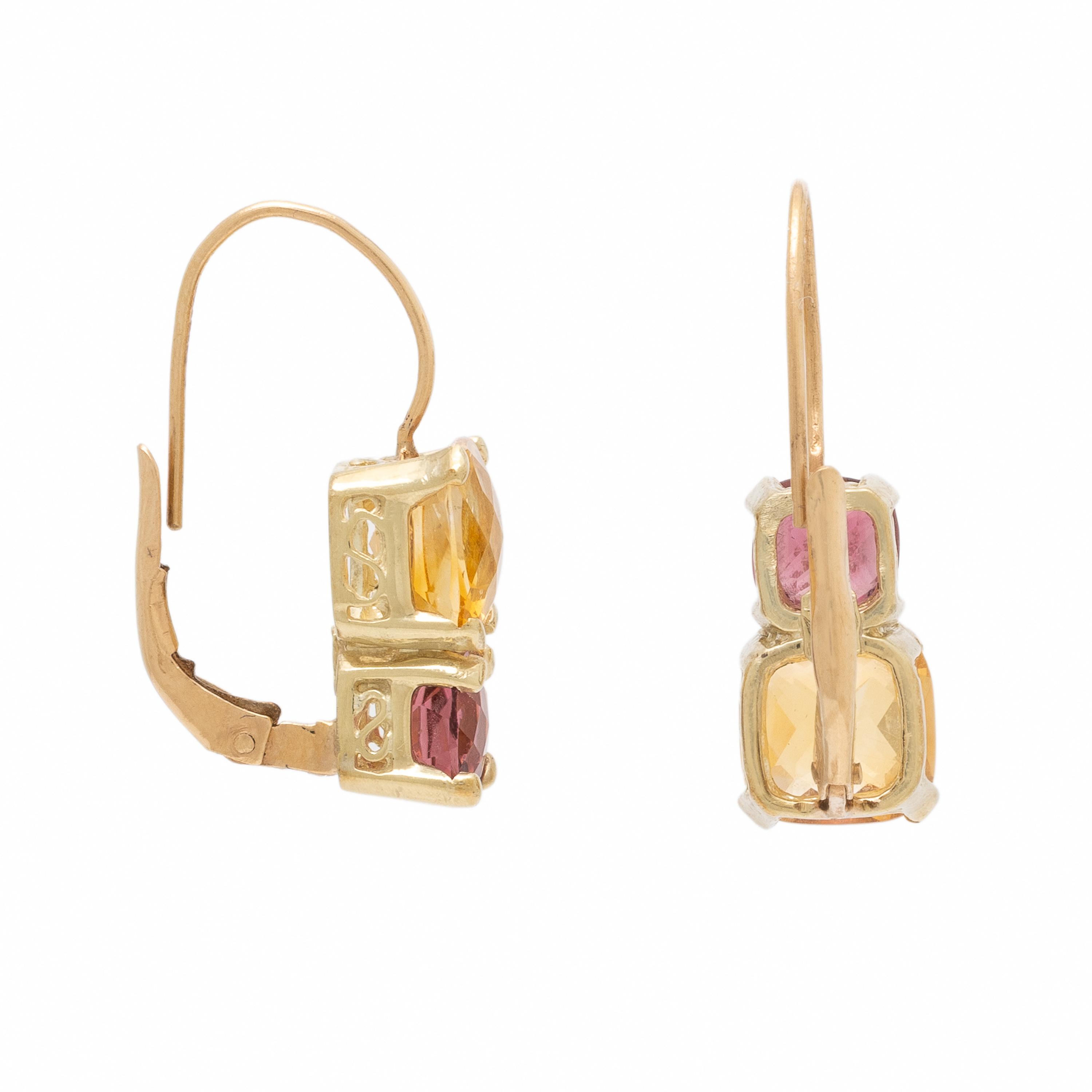 Yellow Gold and Multigem Earrings