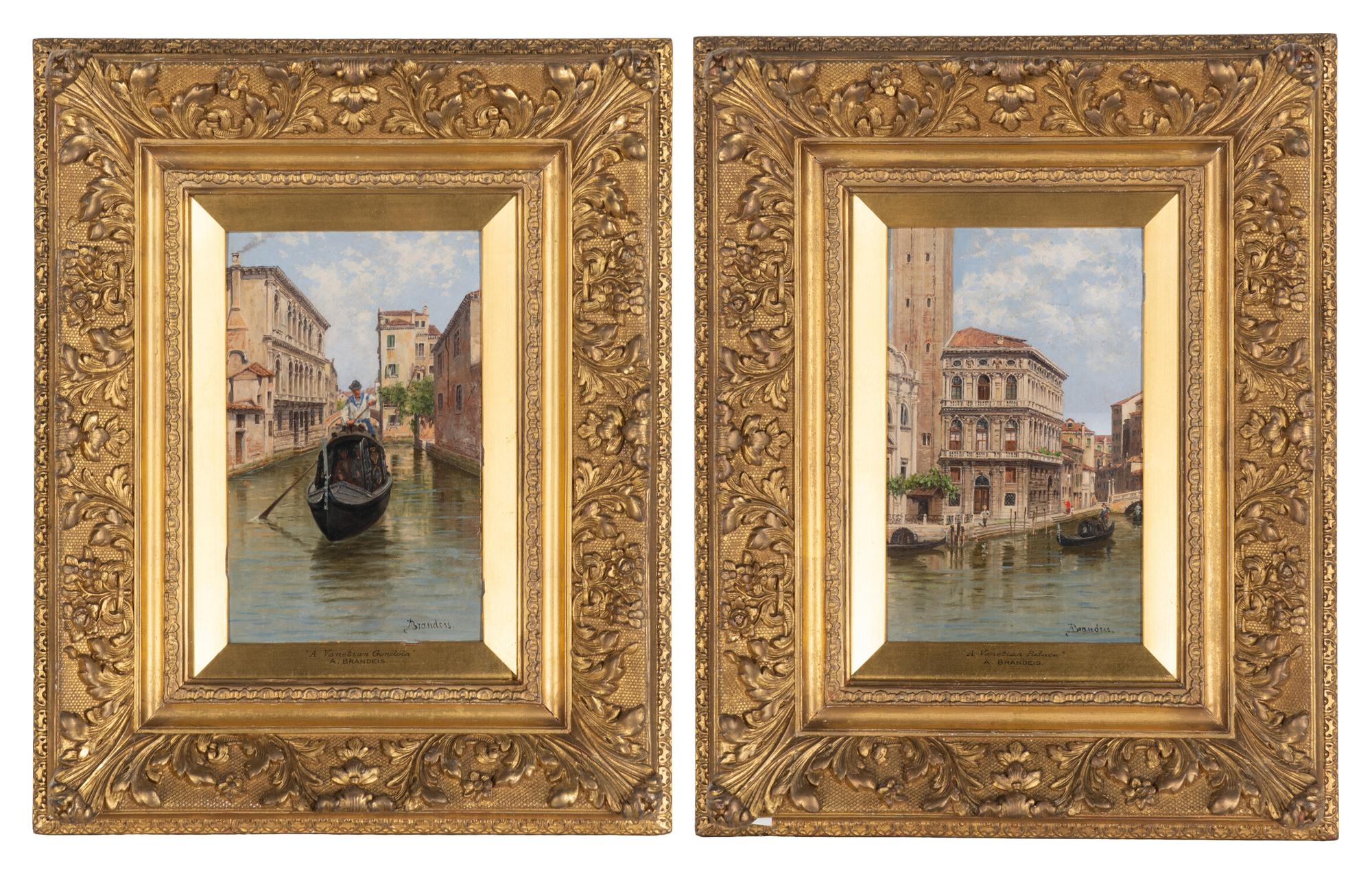 Venetian Palace; together with Venetian Gondola (A Pair)