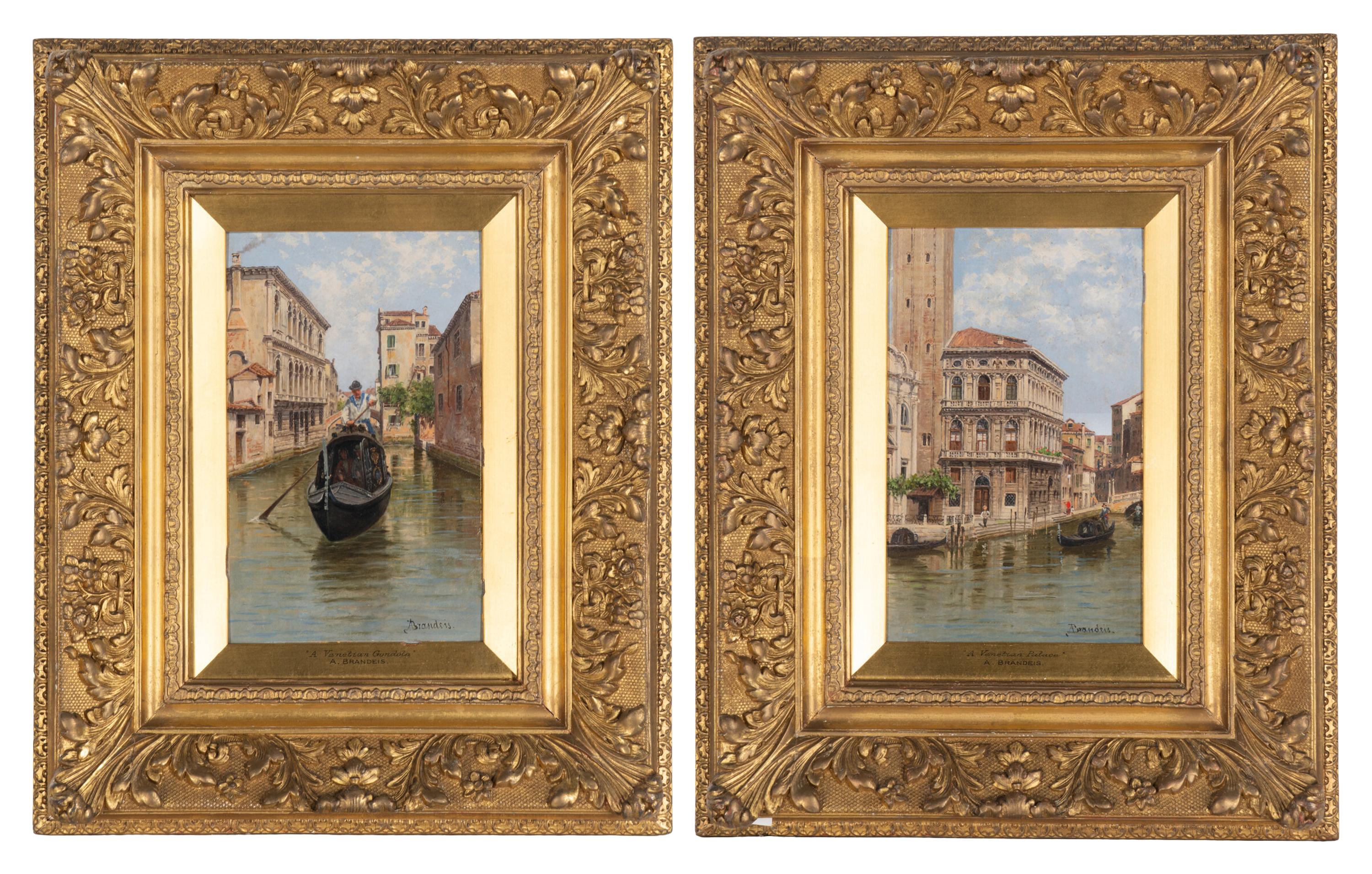 Venetian Palace; together with Venetian Gondola (A Pair)