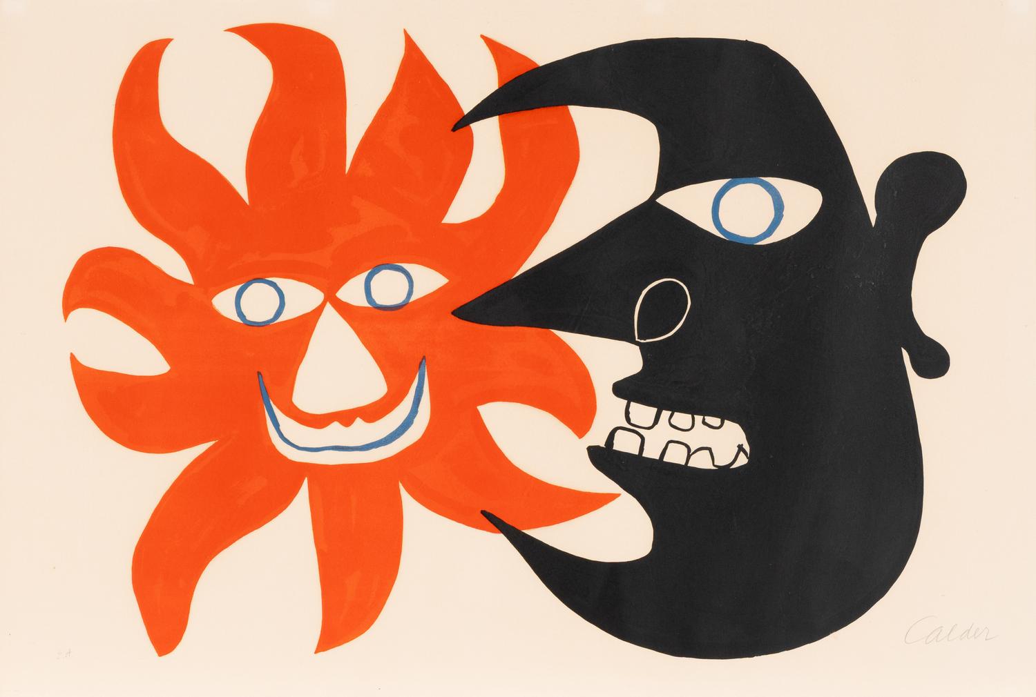 Alexander Calder (American, 1898–1976) — Black Moon and Red Sun, ca. 1970