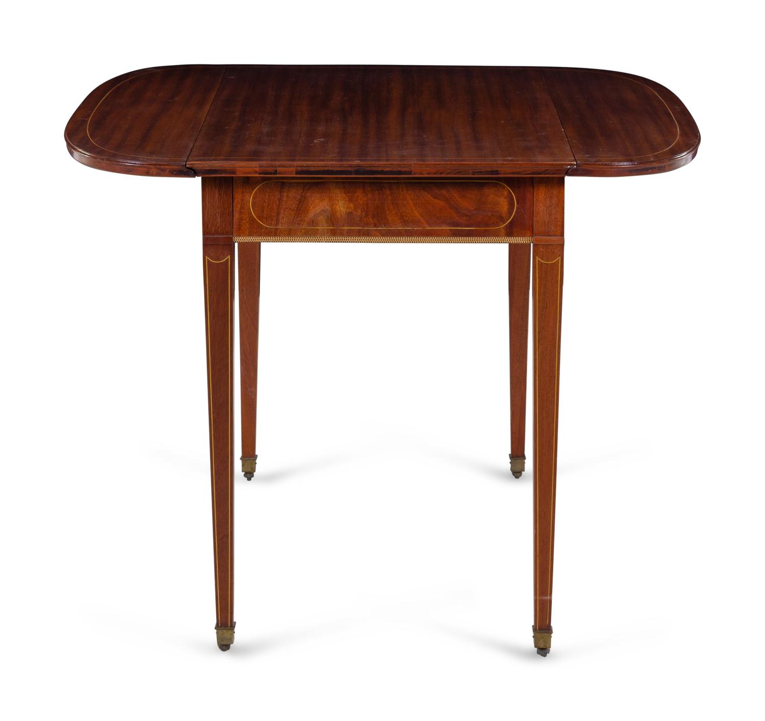 A Federal Style Inlaid Mahogany Pembroke-Type Extension Dining Table