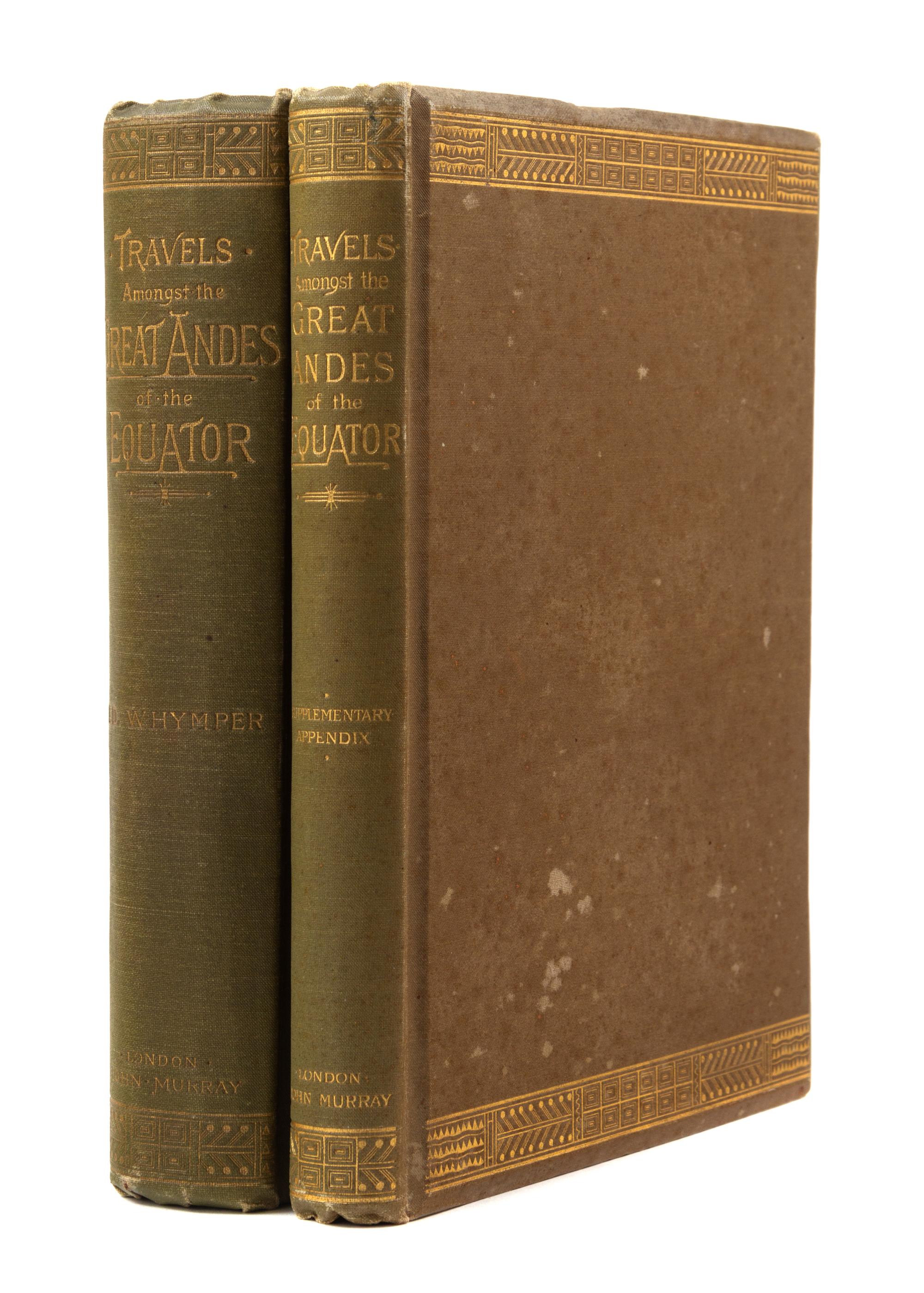 WHYMPER, Edward (1840-1911). Travels Amongst the Great Andes of the Equator. --[Supplementary Appendix.] London: John Murray, 1891-1892
