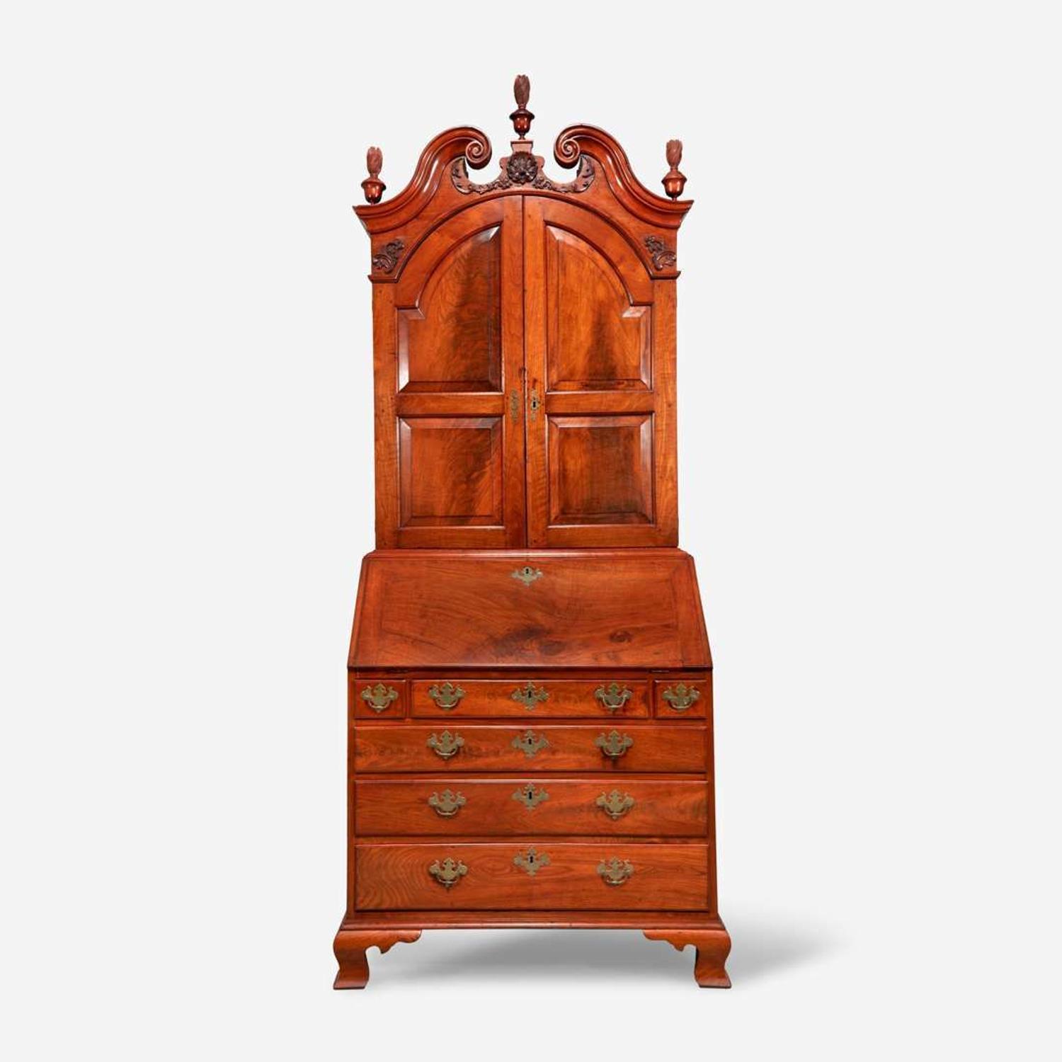 A Chippendale carved and figured walnut secretary desk Philadelphia, PA, circa 1760