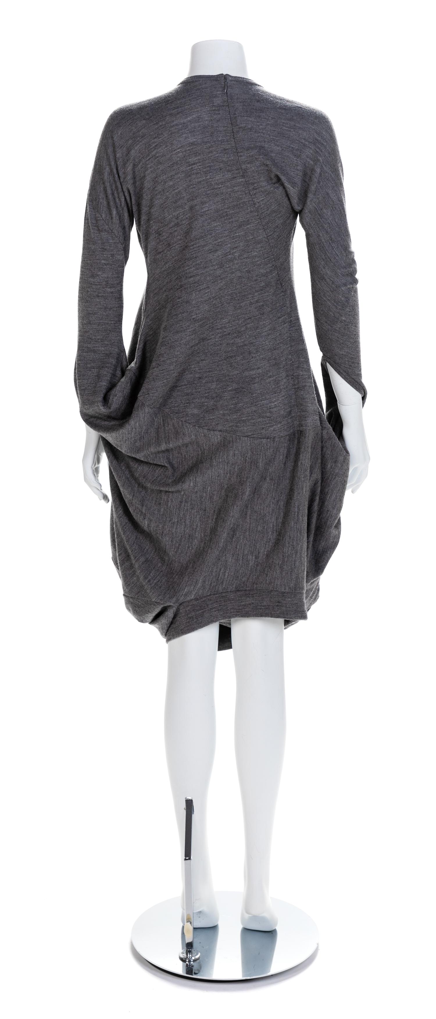 Junya Watanabe Gray Wool Balloon Dress, F/W 2008 Size label: Small