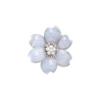 VAN CLEEF & ARPELS, LAVENDER AGATE AND DIAMOND 'ROSE DE NÖEL' BROOCH