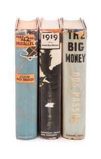 DOS PASSOS, John (1896-1970). A set of FIRST EDITIONS of Dos Passos's U.S.A. trilogy, comprising: